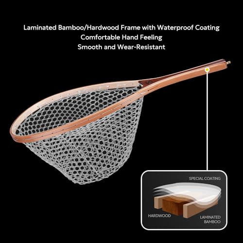 SF Fly Fishing Landing Net Soft Rubber Mesh Trout Net Catch and Release Net - style: Classic