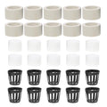 10 Sets Hydroponic Planting Basket with Sponges and Ring, Upgrade Aquarium Plant Weights Aquatic Water Plant Grass Containers Garden Slotted Mesh Net Cups Pots Fixed Rings for Hydroponics