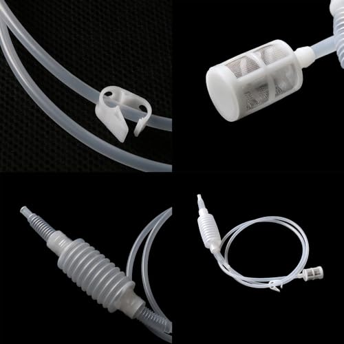 Food Grade Silicone Tube for Aquarium Water Changers 1.6 m Siphon Filter Aquarium Water Changer with Filter Mesh to Prevent Clogging and Water Stop Clip for Aquarium Substrate Vacuum Cleaners