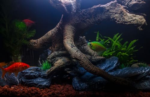 Fish Tank Decorations Aquarium Décor Resin Artificial Tree Trunk Root (D) - color: D