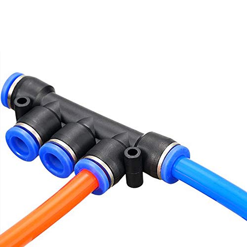 Yoebor Push to Connect Inline Manifold Union Tubing Fitting, 6mm 1/4" Tube OD, Pack of 2