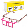 Telesight Magnifier Half Frame #43 Jewelers Glasses - Magnifying Headset, Lightweight, 3 Powers Available - Headband Magnifier for Lash and Jewelry Making - TLA-43 1.75x @ 14in (Focal Length) - Pink - color: Pink, size: TLA-43 1.75X