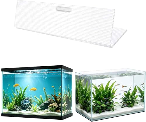 Aquarium Canop Polycarbonate 19.37 x 9.37 x 0.24 for 5/10/15/20 Gallon Without Center Brace Aquariums Cover Aquarium Lid，Clear - size: 20 x 10 Inch