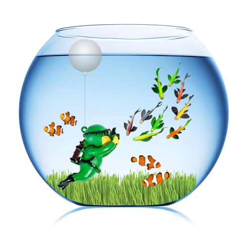 Floating Aquarium Decorations – Diver Fish Tank Floating Decor, Adjustable Floating Fish Tank Accessories for Betta Fish, Cute Aquarium Ornament (Diver Green) - color: Diver Green