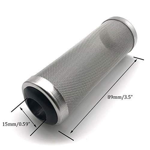 NACX 2Pcs Aquarium Fish/Shrimp Mesh Net Filter Guard，Fish Tank Intake Strainer Pre-Filter Cover Stainless Steel (15mm ID) - size: 15mm