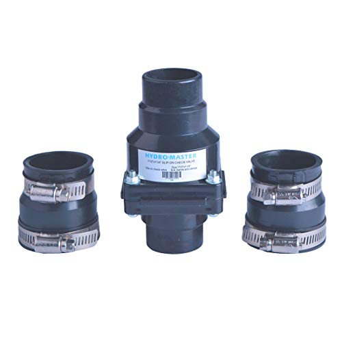 Hydro Master Plastic Sump Pump Check Valve with Stainless Steel Clamps for 1-1/2 inch or 1-1/4 inch - size: 1-1/2" or 1-1/4"