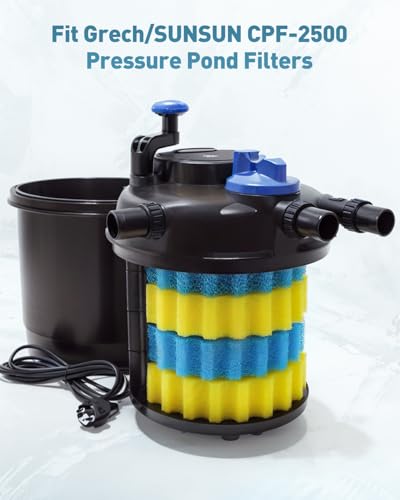 Pawfly Replacement Sponge Filter Media Pad Compatible with Grech/SUNSUN CPF-2500 Pressure Pond Filters Koi Fish, Aquarium Filter Media Sponge Foam Floss for Filtration