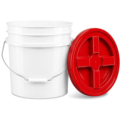 ePackageSupply 3.5 Gallon Bucket with Lid - Food Grade Bucket with Airtight Gamma Seal Screw-On Lid, 90 Mil Heavy Duty HDPE Plastic, BPA Free, for Bulk Food Storage, Made in USA - Red, 1 Pack - color: Red, size: 1 Pack