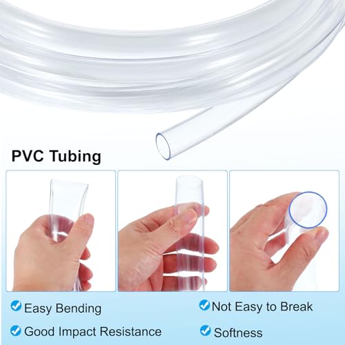 PATIKIL PVC Tubing 1" ID x 1 1/9" OD (25 mm x 27 mm) 5 Ft / 1.5 Meter, Flexible Clear Vinyl Tubing Water Hose Tube for Reverse Osmosis Systems Water Filters, Clear - size: 1" x 1 1/9" x 5 Ft
