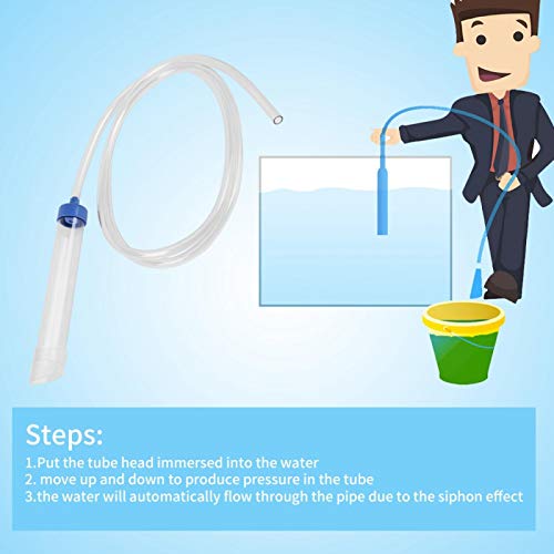 Aquarium Gravel Cleaner Siphon Tube, Fish Manual Water Changer Gravel Cleaner Siphon Tube for Cleaning and Changing Water in