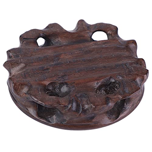 Solid Wood Round Pedestal Wooden Display Stand Vintage Home Decor for Tea Cups Potted Plants Fish Tanks with Retro Style Compact Size 3.5 Inch Inner Diameter (Black Inner Diameter 9 Height - size: Black inner diameter 9 height 2.5 cm