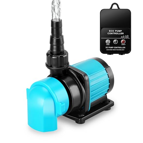 400GPH Aquarium Return pump with LCD display controller, 15W DC 24V aquarium pump for saltwater freshwater aquarium,fish tank,sump,20 speeds ECO Quiet Submersible and inline pump - style: 400GPH,15W
