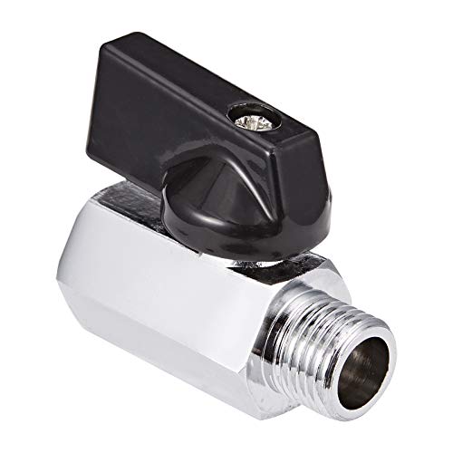 2 Pack Brass Mini Ball Valve 1/4" NPT Female x Male Thread Shut-Off Valve (1/4" NPT) - size: 1/4" NPT
