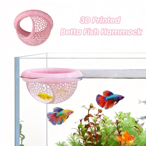 Betta Hammock & Fish Toys Set, Aquarium Betta Fish Training and Feeding Rings, Floating Bettas Hide & Shrimp Cave, Decorative Accessories for Small Fish Tanks