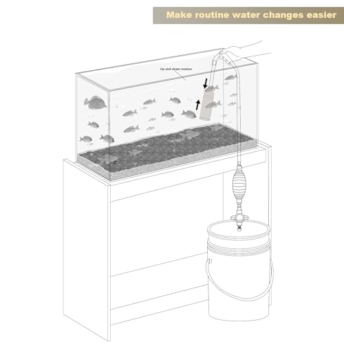 Fish Tank Cleaning Essentials: 8.5ft Aquarium Vacuum, Gravel Vacuum, and Siphon Pump for a Spotless Aquarium