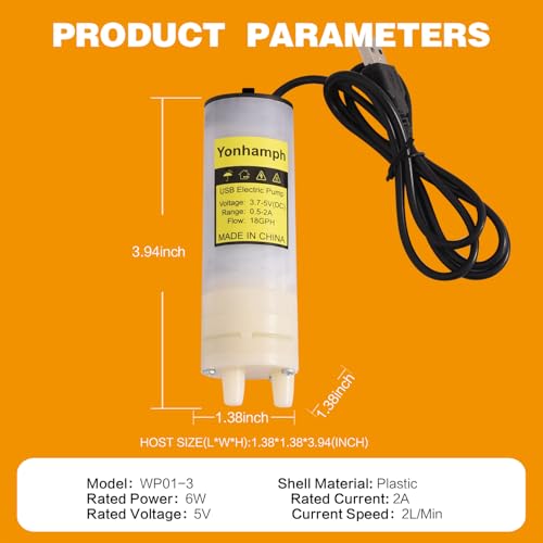Portable Food Grade USB Electric Wine Transfer Pump,Auto Siphon Self Priming Pump for Bottling Home Brew Wine,Beer,Beverages and Kombucha, DC 5V Mini Water Transfer Pump with Hook,2LPM,Low Noise - color: Black Top-Switch With Hook