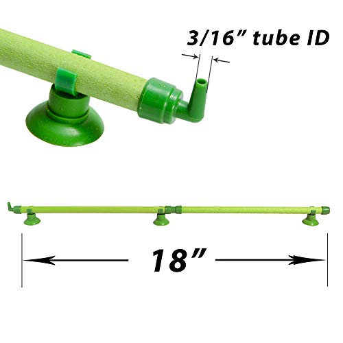 Quickun Aquarium Air Stone Bubble Wall Tube Oxygen Diffuser Bar Decor Accessory for Fish Tank 18 Inch Length,1PCS - color: Green, size: 18 inch