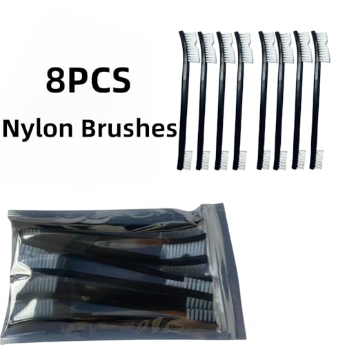Anti-Static Nylon Bristles Deep Clean Soft Cleaning Brush: 8 Nylon Brushes for Delicate Surfaces - from Keyboard Crumbs to Aquarium Algae - Features Soft Detailing Brush, Culvert Cleaning Tool - size: 8 pcs