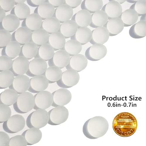 QYGL Sea Glass Gems - 0.9 Lb White Frosted Flat Glass Marbles, Flat Gems Decorative Stones for Vase Fillers, Aquarium Rocks, Floral Supplies, Table Scatter, Craft Mosaics, and DIY Ornaments - color: White