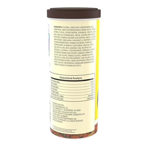 TetraMin® Tropical Flakes Nutritionally Balanced Diet for Tropical Aquarium Fish, Fish Food for Tropical Fish, 8.81 Ounces - size: 8.81 Ounce (Pack of 1)