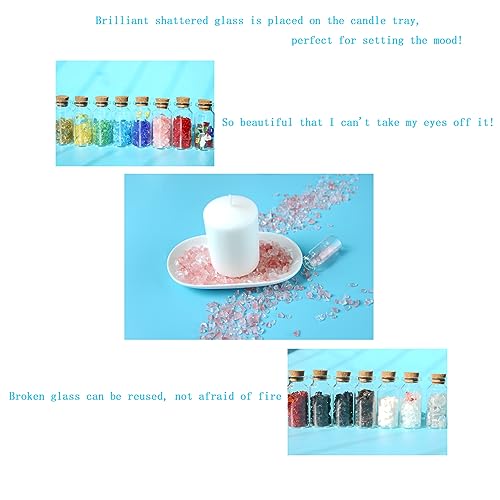 Crushed Glass for Crafts,Resin Art.Pink Broken Glass Piece Decor.Crush Glass for Vase Filler Art,Bar,Fish Tank,Garden Decoration. (3-6mm,1.2pound) - color: Pink