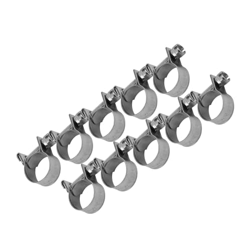 10pcs Stainless Steel Hose Clamps – Adjustable 6-20mm Fuel Line Pipe Clips for Air, Water, Silicone & Fuel Hoses (13-15Mm) - size: 13-15Mm