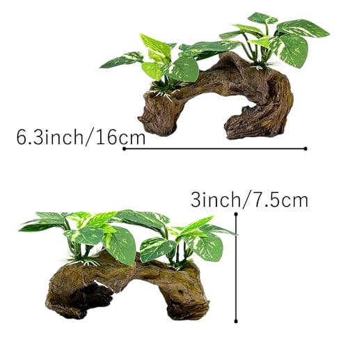 Fish Tank Decorations Aquarium Decor Ornaments Betta Silk Leaf pad Hammock Artifical Driftwood Cave Goldfish Bowl Accessories (Type-D) - color: Type-d