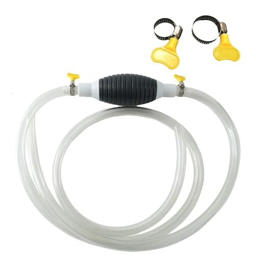 Hand Siphon Pump with Hose, Manual Fuel Transfer Syphon for Gas, Gasoline, Kerosene, Aquarium,With 3.2/4.9/6.5/9.8ft Hose (With 9.8ft Hose)