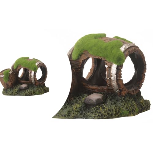 Aquarium Decor Resin Wine Barrel Cave for Fish and Shrimp - Realistic Simulation Barrel Tank Hiding Place for Cichlids, Shrimp, Small Fish - color: Style D, size: 8.8x7.8x7.4 cm