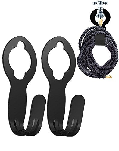 chic style Garden Hose Holder Hook, Pack 2 Metal Hose Hangers for 50ft 25ft Expandable Hose - size: 2 Pack 8.66 *3.54*2 Inch