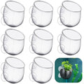 8 Pcs Aquarium Plant Holder Pot Clear Glass Aquatic Plant Cup with Suction Cups Aquarium Fish Tank Pots for Aquaponic Cultivation Water Feature Decoration