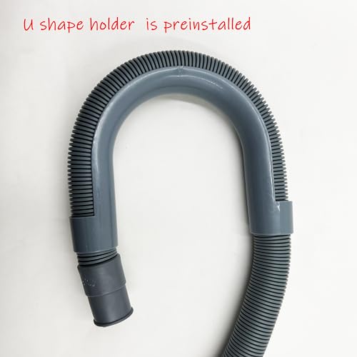 HLMOptimo 6 Feet Washing Machine Drain Hose Flexible Dishwasher Drain Hose Extension Kits Corrugated Washer Hose w/ 1 Adapter 4 Clamps 1 U-Bend Holder Upgraded Version - size: 6 ft