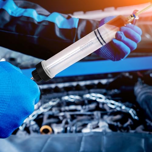 Gisafai 200cc Fluid Extractor Automotive Pump Manual Oil Extractor Pump Syringe for Gasoline Hand Cleaner for Power Steering, Hydraulic Fluid(Black) - color: Black, size: 200cc