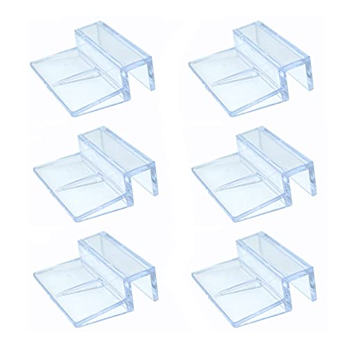 6 Pieces Acrylic Transparent Fish Tank Glass Cover Clip Glass Cover Support Holders Lid Support Holder for Rimless Aquarium Fish Tank (6 mm)