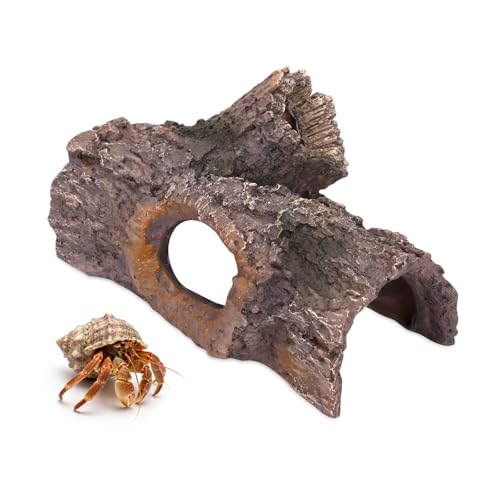 Bark Aquarium Decoration Resin-Realistic Wood Texture Fish Tank Ornament with Hiding Spot for Bottom Fish-Approx. 7.5" L x 4.7" W x 3.9" H(Bark) - color: Bark