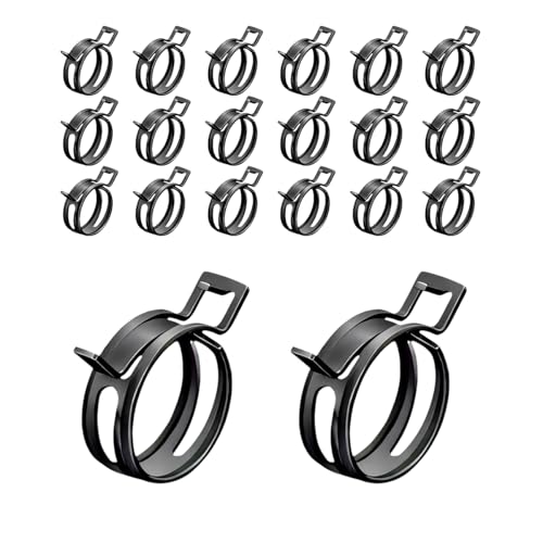 Wevdn 20PCS 1/4" ID Spring Band Type Clamps, 6mm Manganese Steel Fuel Line Pipe Spring Hose Clip, Low Pressure Air Clip Vacuum Hose Water Pipe Silicone Tube Clamps Fasteners - color: 6mm, size: 20PCS