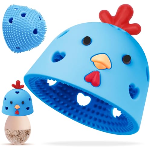 Silicone Egg Brush Cleaner, Egg Washer for Fresh Eggs, Egg Cleaner for Fresh Eggs, Egg Scrubber for Fresh Eggs, Reusable Cleaning Tools for Egg Washer (Blue) - color: Blue