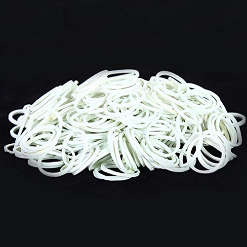 AMUU Rubber Bands1200pcs white small Rubber Band Mini Soft Elastic Bands for Hair Braids Hair Diameter 16mm rubber bands for Office Supplies School Home - color: White-1200Pcs