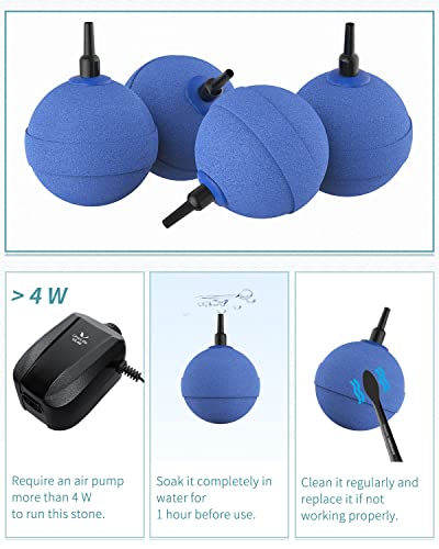 Pawfly Aquarium Air Stone Bubbler 2 Inch, Oxygen Diffuser Airstone for Air Pump Fish Tank Bucket Pond and DWC Reservoir, 8 Pack - color: 8 Pack(Blue)