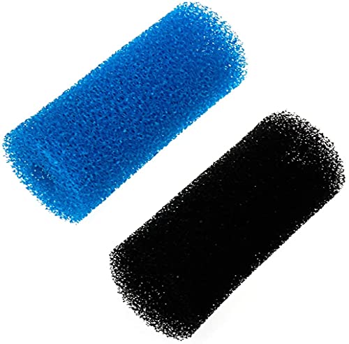 Xiaoyztan 6 Pcs 5.9" x 2.5" Aquarium Pre-Filter Sponges Foam Filter Cartridges with 0.8" Hole Diameter (Blue & Black)