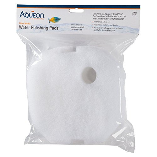 Aqueon Water-Polishing Pad Filter Media for QuietFlow Filter (M/L 2 Pack)