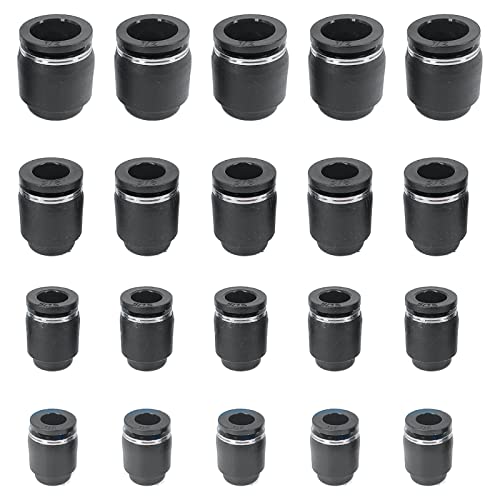 20PCS Pneumatic Cap Style Plug Fitting, Push-to-Connect Fitting Plug for 1/4 5/16 3/8 1/2 Tube Air Line Fittings - size: 1/4, 5/16, 3/8, 1/2 OD