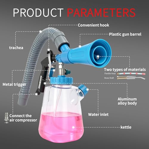 3IN1 Car Interior Detailing Air Blow Gun with Adjustable Air Flow Nozzle, Quickly Blasts Dirt, Car Detailing Kit, Works with Air Compressor (Upgrade Rotate Tube) Metal Tube - color: Metal Tube