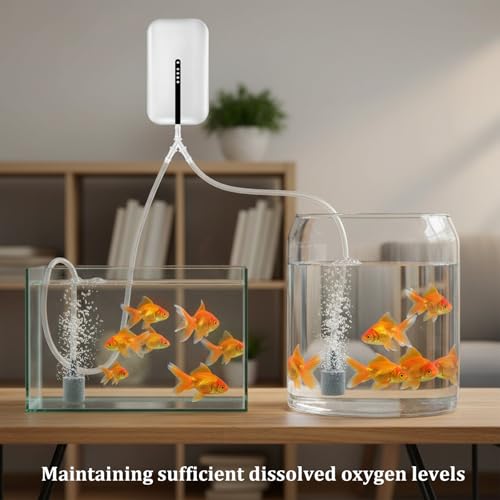 Aquarium Air Valve and Air Stones, Aquarium Airs Pump Connectors, 8 PCS Y-Shaped Plastic Tee Hose Pipe Splitters with Bubble Diffusers for Fish Tank Oxygenation