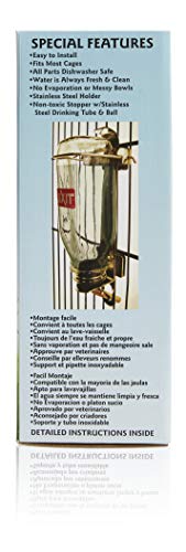 Lixit Glass Tube Water Bottle for Birds, Dogs, and Small Pets, Medium Tube, 16 Oz - size: 16 oz Medium Tube