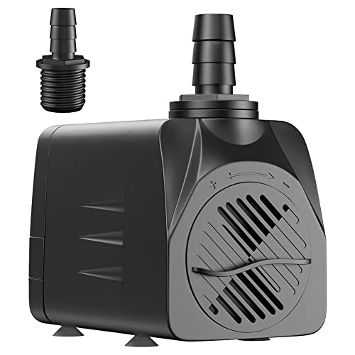 Uniclife UL400 Submersible Water Pump, 400 GPH Aquarium/Hydroponic/Fish Tank/Fountain/Pond/Statuary with 6' UL Listed Power Cord - size: 400 GPH