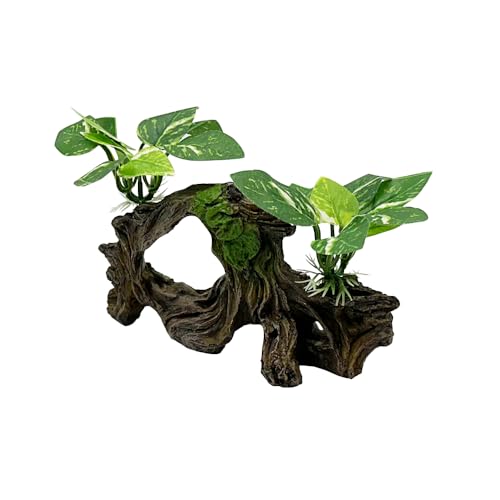 Fish Tank Decorations Aquarium Decor Ornaments Betta Silk Leaf pad Hammock Artifical Driftwood Cave Goldfish Bowl Accessories (Type-H) - color: Type-h