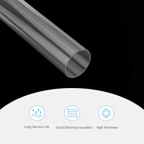 MECCANIXITY Plastic Pipe Rigid Polycarbonate Round Tube Clear 1 3/16"(30mm) ID 1 1/4"(32mm) OD 14"(350mm) High Impact for Lighting, Models, Water Plumbing - size: 1 3/16"IDx1 1/4"ODx14"