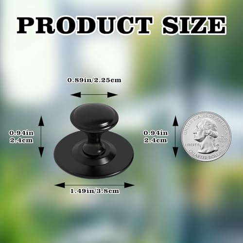 10 Pcs Aquarium Lid Handle, Acrylic Round Handles with Adhesive for Fish Tank Cover, Fish Tank Accessories, Aquarium Lid Handle Replacement (Black) - color: Black