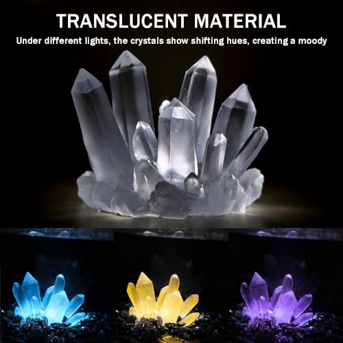 Betta Crystals Stones,Mini Cystal Cluster Ornaments,Small Fish Tank Artificial Crystals Decor,Aquarium Resin Decorations,2 Pieces